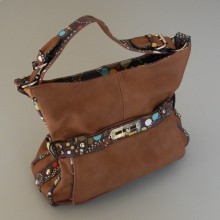 Sac a main simili cuir marron