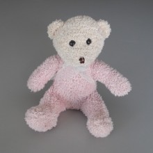 Peluche Ours rose et blanc Taille 21 cm