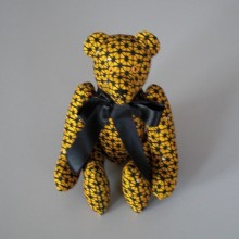 Peluche Ours en tissu jaune et noir * NEUF