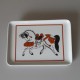 Cendrier en porcelaine motif cheval décoré à la main