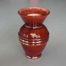 Vase rouge et or en céramique SCHNEIDER