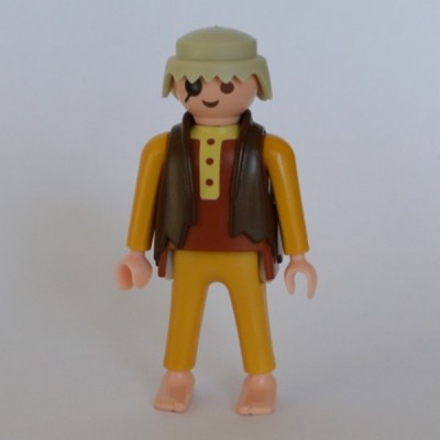 PLAYMOBIL Homme borgne naufragé en gilet, Marron et Beige de 1989