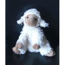 Peluche Ane assis blanc en Taille 28 cm