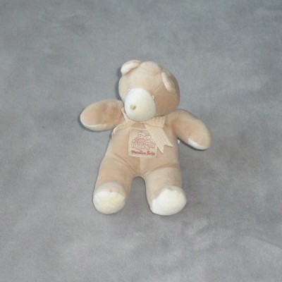 Peluche grelot Ourson beige assis MOULIN ROTY Taille 14 cm