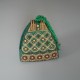 petit sac a main en toile vert avec broderies NEUF