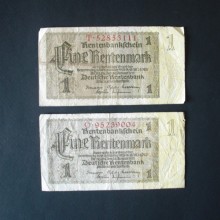 Billet de banque : 1 Rentenmark ALLEMAGNE 1937
