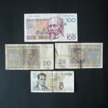 Billet de banque : 20 et 100 Francs de BELGIQUE