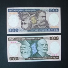 Billet de banque : 500 et 1000 Cruzeiros du BRESIL - NEUF