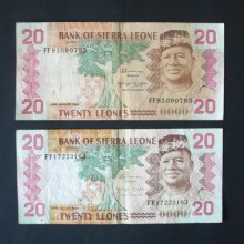 Billet de banque : 20 Leones SIERRA LEONE 1984