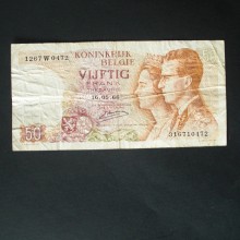 Billet de banque : 50 Francs de BELGIQUE 16/05/1966