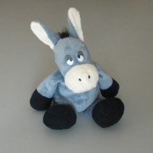 Peluche Ane assis bleu DONKEE Taille 24 cm