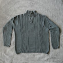 Pull avec col a 4 pressions gris clair KING STREET Taille M