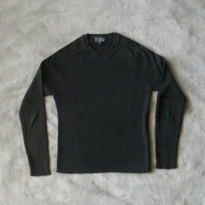 Pull col en V coton noir HARRIS WILSON Taille M