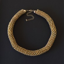 Collier ras du cou snake multi spheres or