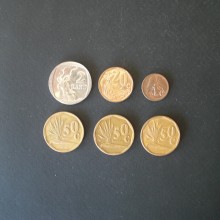 6 pièces en Rand Afrique du Sud de 1991 à 2003
