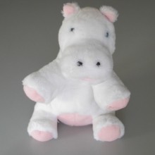 Peluche Hippopotame blanc rose ANIMA Taille 32 cm