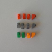 Lot de 12 plans inclinés 1 plot LEGO