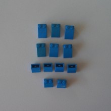 Lot de 12 pièces : plan incliné 2 bleu LEGO