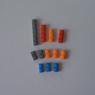 Lot de 12 pièces : plaque courte LEGO