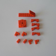 Lot N° 1 de 12 pièces : pièces rouge LEGO