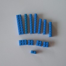 Lot de 12 pièces bleues LEGO