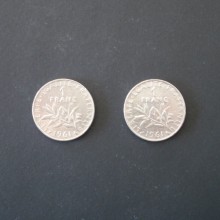 2 pièces 1 Franc FRANCE de 1961