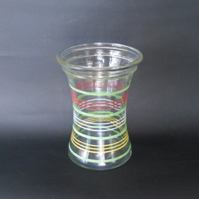 Ancien vase VINTAGE 1960 en verre Deco Multicolores Marque ADP