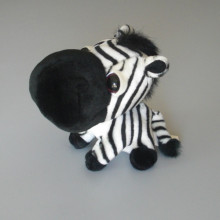 Peluche Zebre Blanc et noir BIG HEADZ Taille 25 cm