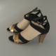 Sandales daim noir et cuir or ETAM Taille 38