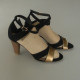 Sandales daim noir et cuir or ETAM Taille 38