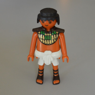 Playmobil Guerrier Indien Blanc Ceinture Orange