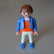 PLAYMOBIL Femme en veste Bleu orange et Blanc de 1992