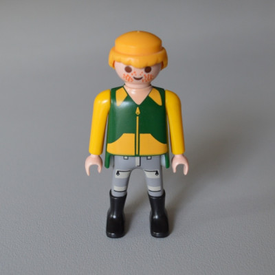 PLAYMOBIL Homme du ZOO Jaune Vert et Gris de 1992