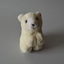 Peluche Ours blanc jaune pale MF Taille 15 cm