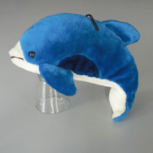 Peluche Dauphin bleu et blanc Taille 34 cm