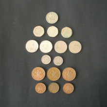 16 pièces en Livre Sterling GBP ROYAUME UNI de 1951 à 2013
