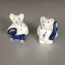 Bibelot deux ours en céramique