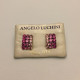 Boucles d'oreilles argent et strass rose Angelo LUCHINI