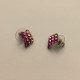 Boucles d'oreilles argent et strass rose Angelo LUCHINI