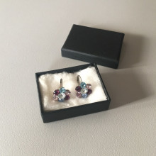 Boucles d'oreilles 7 strass bleu blanc rouge