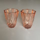 Deux petits vases en verre rose Années 50