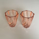 Deux petits vases en verre rose Années 50