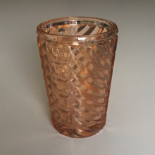 Vase en verre rose Années 50