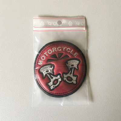 Patch en cuir rouge MORTORCYCLE * NEUF