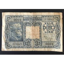 Billet de banque : 10 Lire Italie 1944
