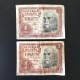 2 Billets 1 Peseta ESPAGNE 1953