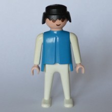 Un personnage PLAYMOBIL Homme de couleur Bleu et Blanc 1974 2ème série