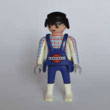 Un personnage PLAYMOBIL Homme CONSTRUCT couleur Blanc et Bleu de 1992