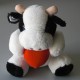 Peluche vache pie avec coeur rouge de 23 cm de hauteur