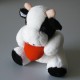 Peluche vache pie avec coeur rouge de 23 cm de hauteur